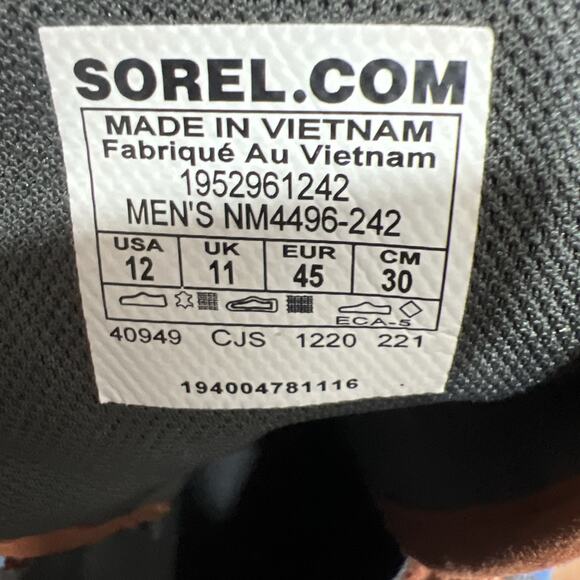 Sorel Caribou OTM WP Waterproof Leather Boots Dark Amber Spark Orange Mens Sz 12 main image 6